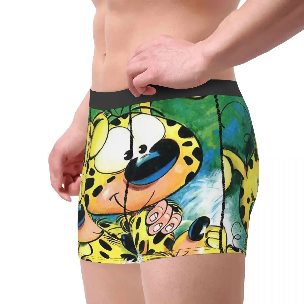 Belgium Comic Marsupilami With Family Sleeping Underpants Breathbale Panties Male Underwear Comfortable Shorts Boxer Briefs