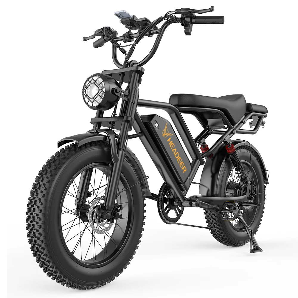 HEADEER BK20 Elektrofahrrad mit leistungsstarkem Motor, 48V20AH Akku, 20-Zoll-Offroad-Reifen, Scheibenbremsen vorne und hinten, E-Bike