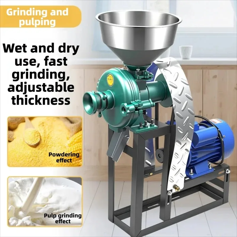 Electric Corn Grain Grinder Mill Machine Stainless Steel Commercial Flour Maker for Farm Home Agriculture Use