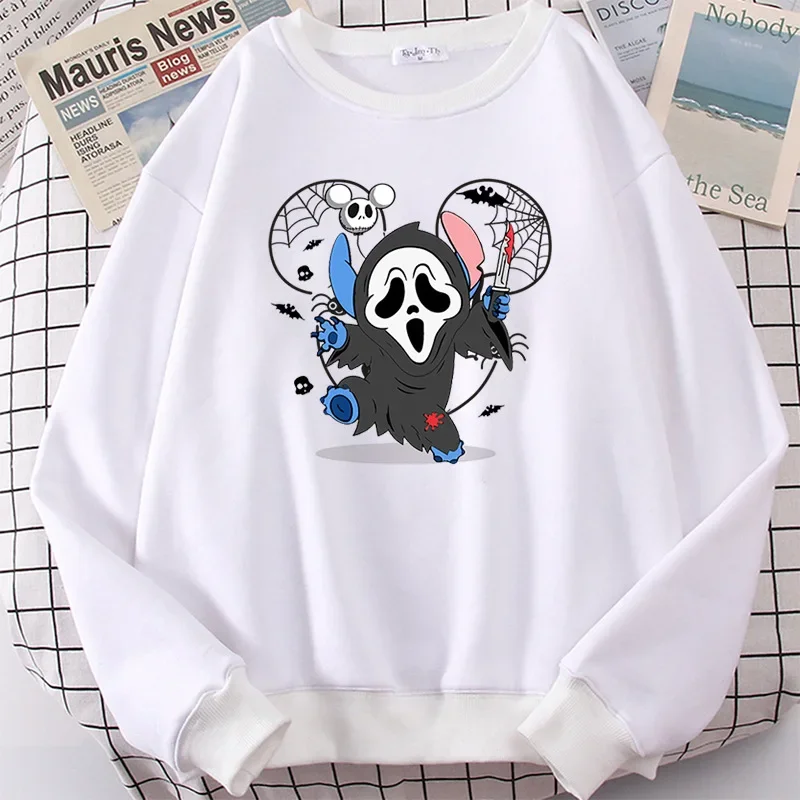 STITCH halloween Halloween Hoodie Funny Print Disney Loose Sweater