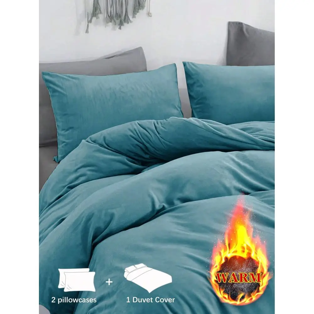 

Blue, Velvet Crystal Velvet, Autumn And Winter, Warm, Flannel, DoubleSided Solid Color, Dormitory Bedding Set, Ladies, Includin