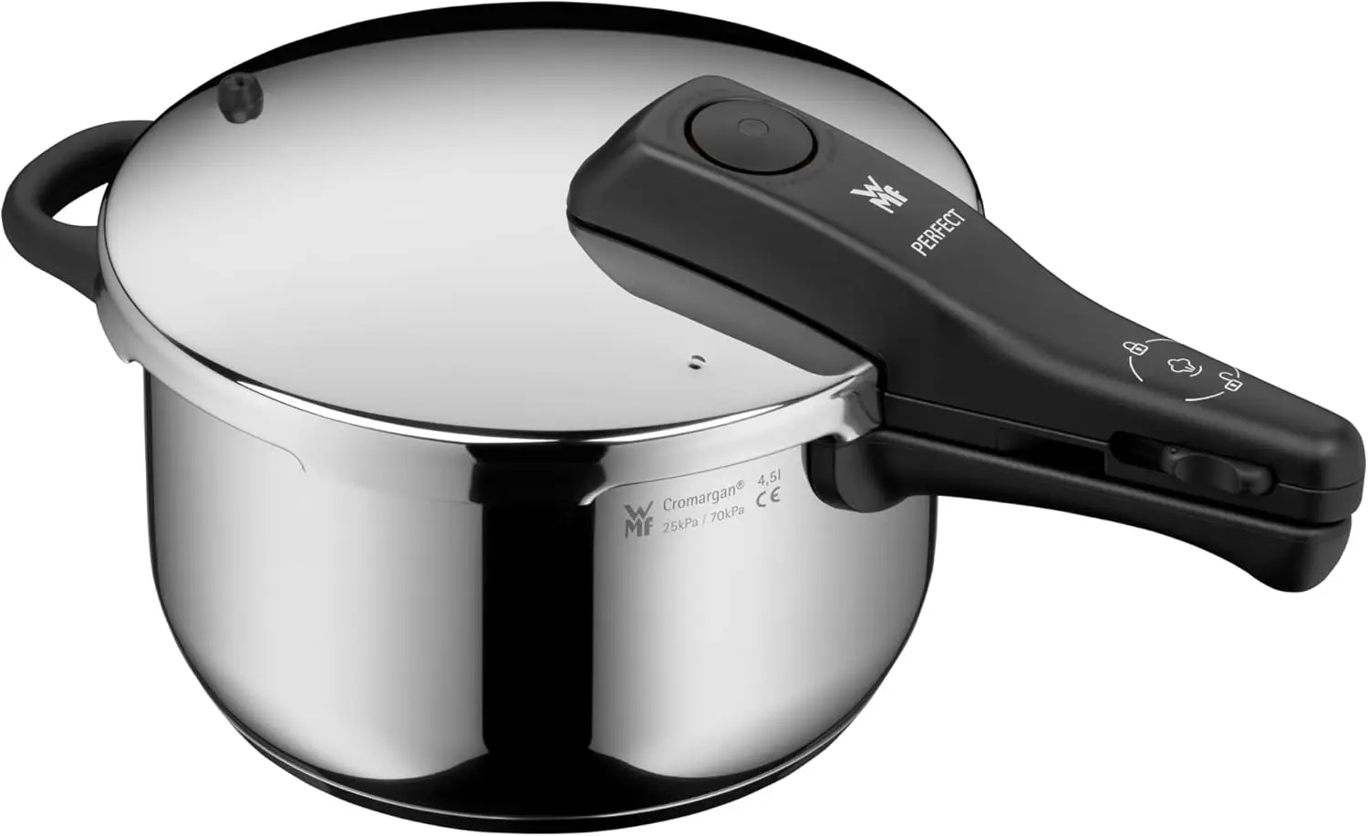 

Perfect Pressure Cooker Induction 4.5 L, Pressure Cooker, Large Cooking Signal, 2 Cooking Levels, Removable Lid Handle, Cromarga