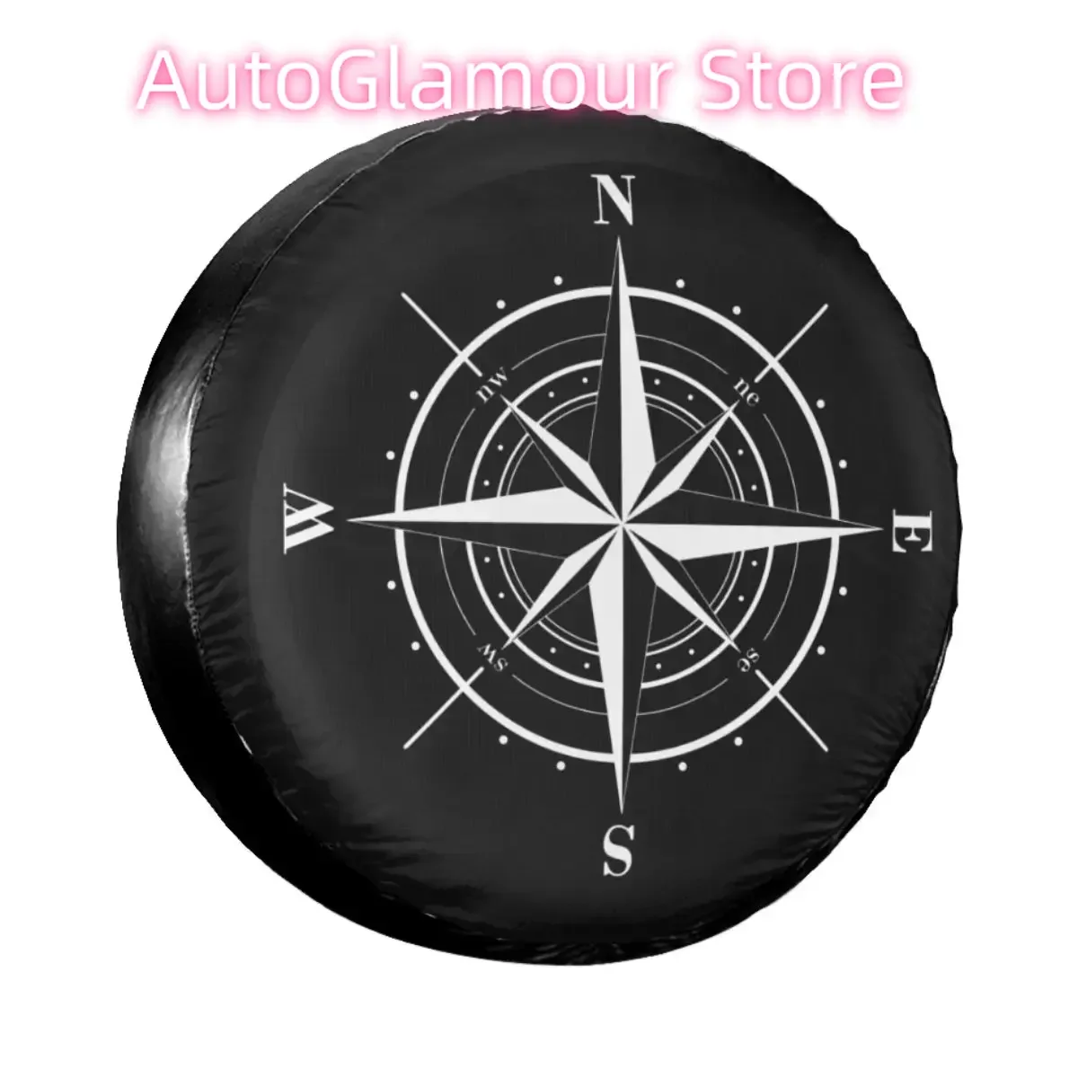 

Compass Cardinal Points Of Earth Spare Tire Cover for Mitsubishi Pajero Nautical Car Wheel Covers 14" 15" 16" 17" Inch