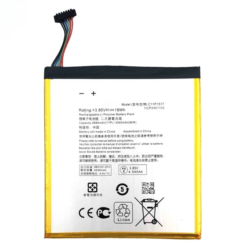 New High Quality Battery C11P1517 3.8V 4680mAh Replacement Battery for ASUS ZENPAD 10 ZENPAD10 Z300M Z300CNL Z300 6B P00C