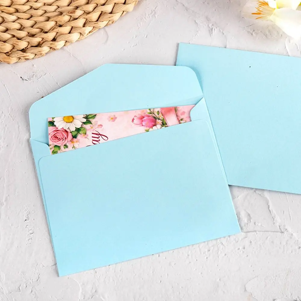 Fashion Colorful Paper Card Envelope Fresh Minimalist Style Unprinted Small Paper Envelope Offset Paper Card Packaging