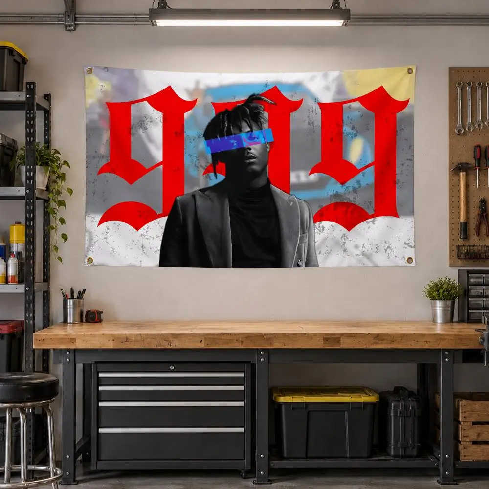 Rapper Juice WRLD Emo Rap Flags Personalized Banner Flag Room Dorm Camping Picnic Garage Bar Outdoor Wall Decor