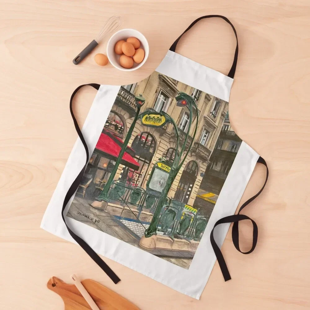 

Paris Metro Apron kitchen utensil Kitchen Household Items Home Cleaning Chef Uniform Apron