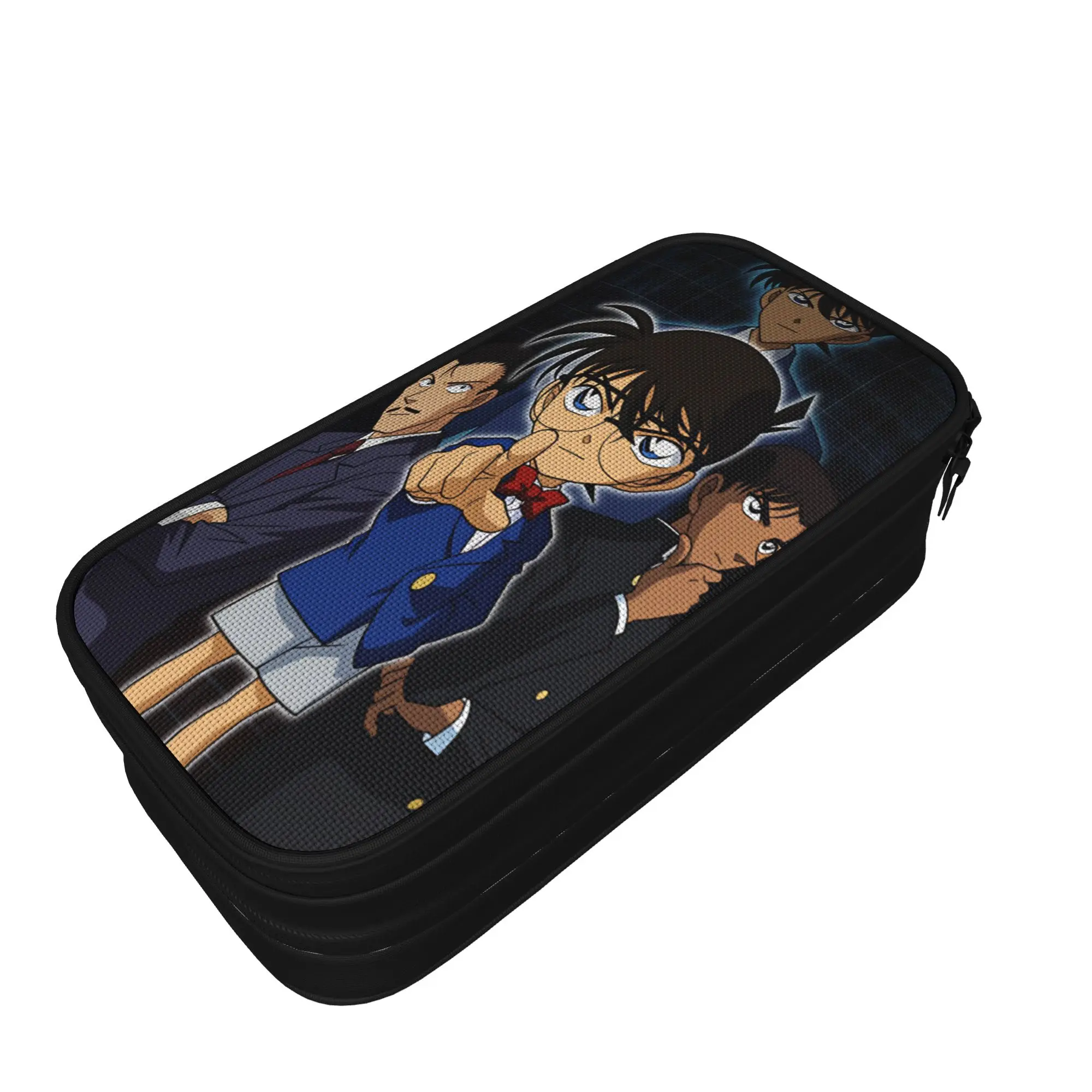 Detectives Conans Pencil Case Large Pencil Bag Girls Boys Zipper Vintage Back To School Pencil Cases Stationery Organizer