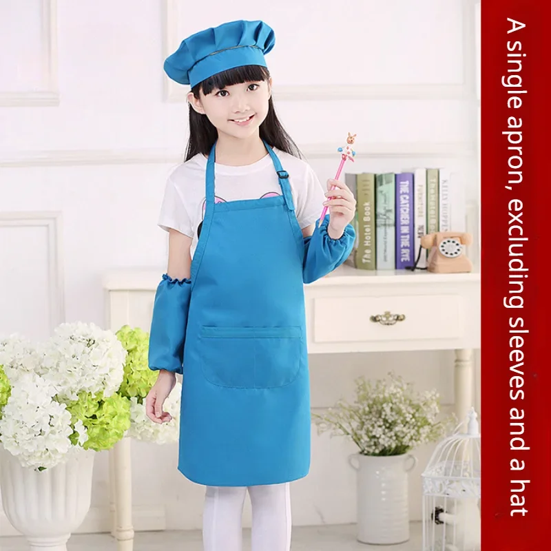 Children Front Pocket Bib Apron Kid Boys Girls Apron Kitchen Child Craft Kids Apron Child Painting Cooking Baby Pinafore