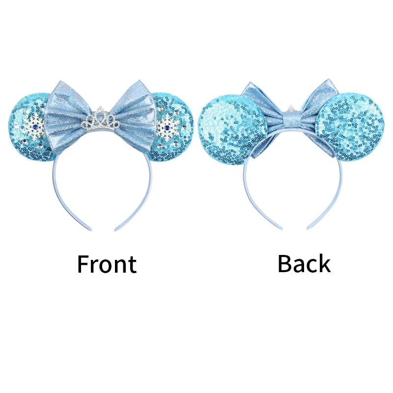 New Chic Mickey Mouse Ears Headband Big Beautiful Bow Sequins Hairband Women Birthday Gift Girls Kids Party Hair Accessorie