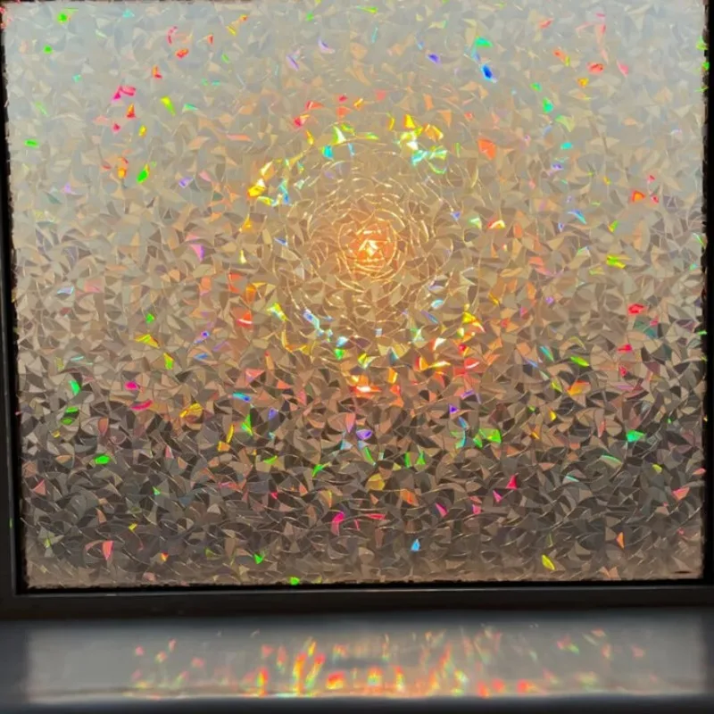 Opaque bathroom anti-light window grilles, paper rainbow film anti-privacy window glass sticker