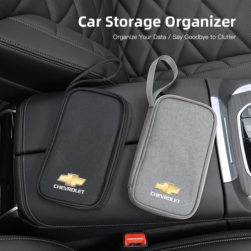 Портативная автомобильная сумка для хранения для Chevrolet Spark Captiva Cruze Tracker Orlando, ключи от машины, водительские права, кабель, чехол для карт, гаджета Портативная автомобильная сумка для хранения для Chevrolet Spark Captiva Cruze Tracker Orlando, ключи от машины, водительские права, кабель, чехол для карт, гаджета