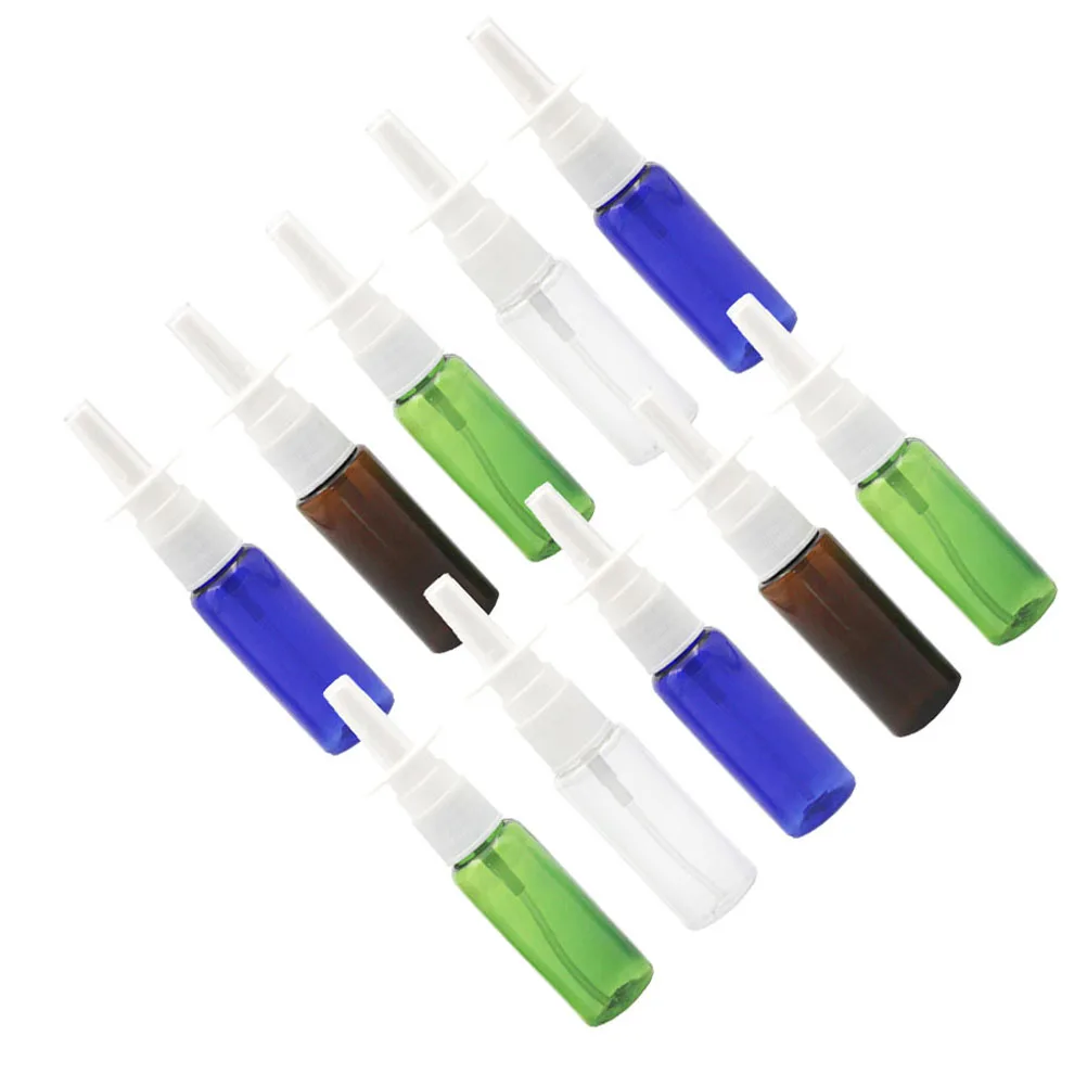 

10pcs Rhinitis Spray Bottles Mini Plastic Dividing Travel Outdoor Fine Mist Liquid Container Skincare Tools PET PP Material
