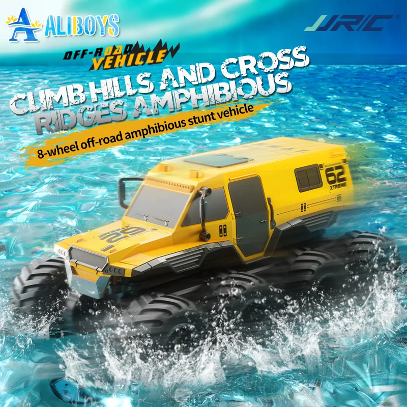 JJRC RC Car Remote Control Amphibious Truck 8WD Stunt Climbing Off-Road Racing Vehicle Cross-Country Waterproof Toy Kid Gift