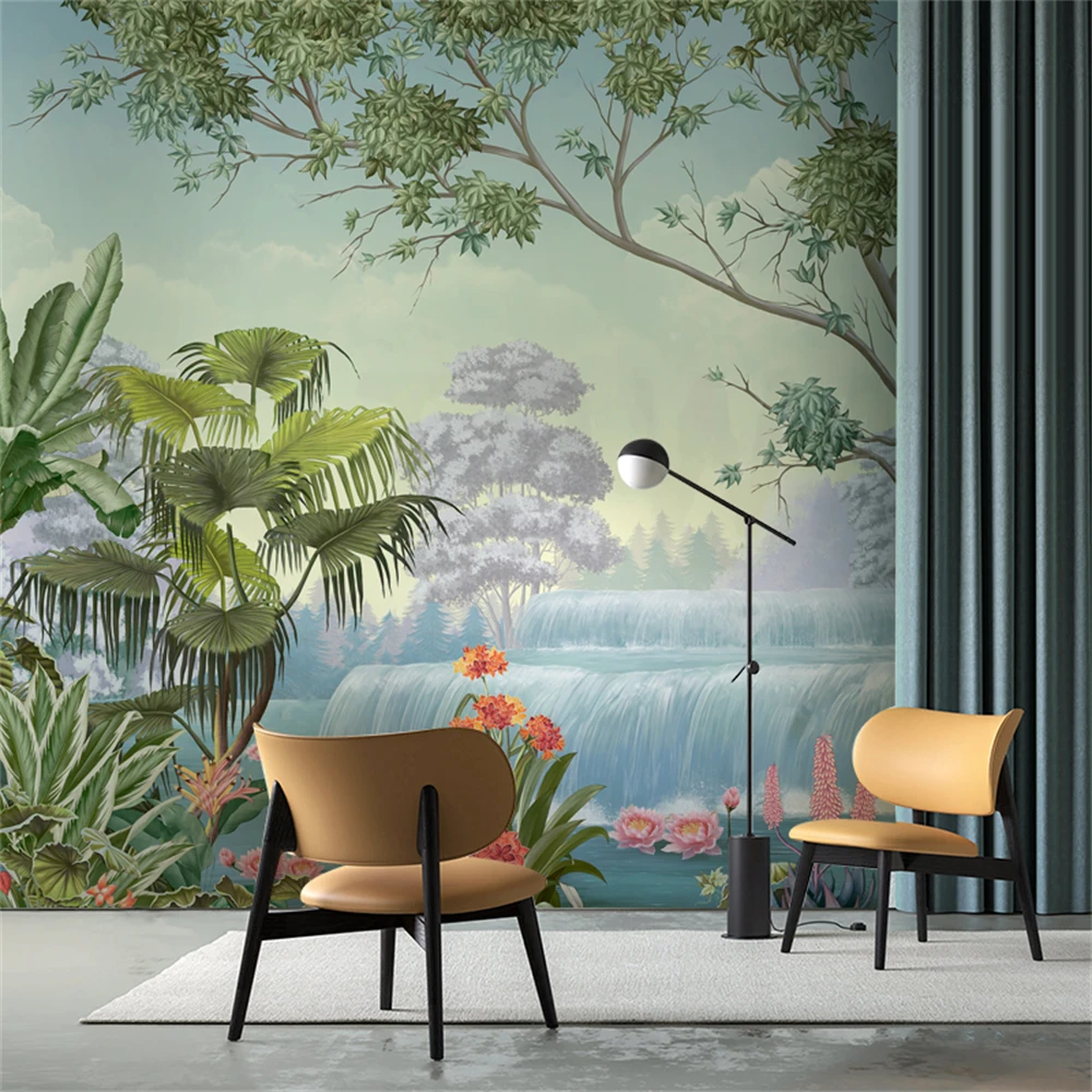 

Custom papel de parede 3D Modern Nordic tropical rain forest wallpaper landscape bedroom TV background wall paper wall stickers