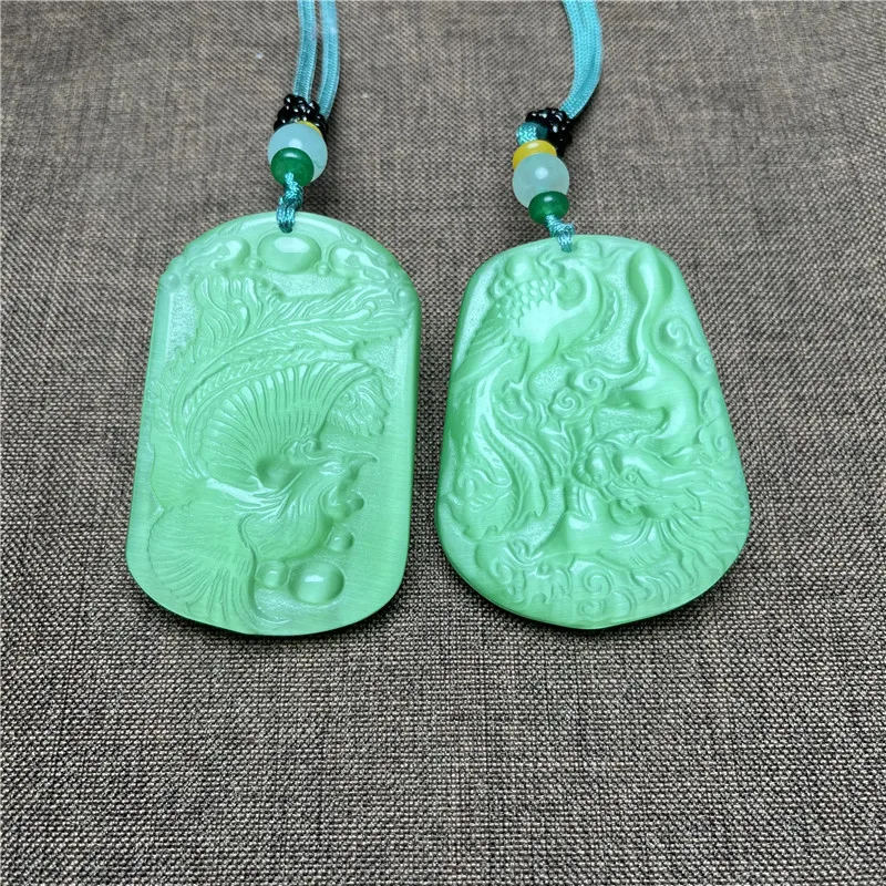 

Natural'S Eye Stone Auspicious Пара Стиль и пара Нефритовый кулон Антикварный P