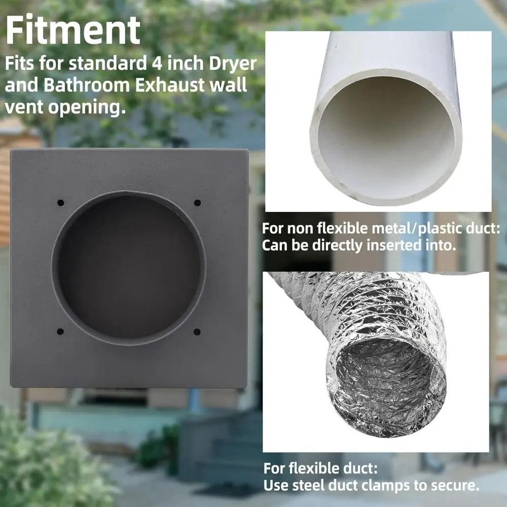 غطاء تهوية مجفف بتصميم المثبط مقاس 4 بوصة، مادة معدنية، غطاء فتحة تهوية خارجية مصممة لتعزيز تدفق الهواء #2