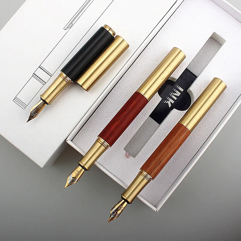 

Natural Handmade Wood Fountain Pen pocket Wooden Beautiful Pen EF/F/Calligraphy Bent Nib Fashion Writing Ink Pen Gift