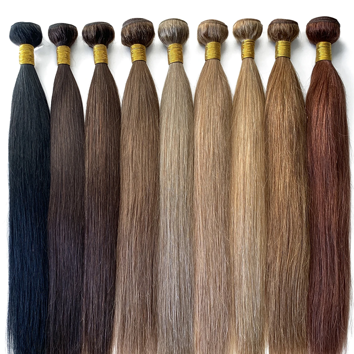 Bundles de tissage de cheveux humains droits personnalisés, extension de cheveux, tissage de cheveux humains Remy, 10A, #6, #8, #10, vente en gros