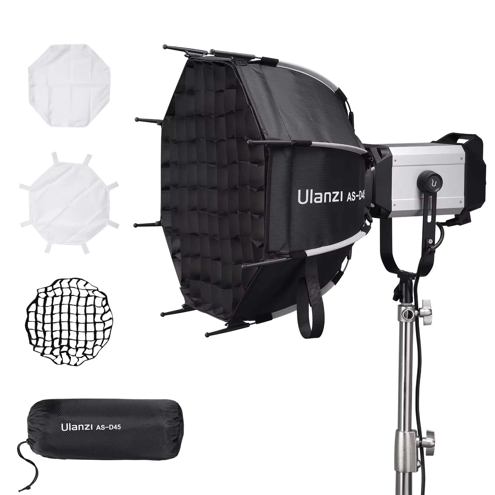 Ulanzi AS-045 AS045 45cm Deep Octagonal Honeycomb Grid Softbox Quick Release Bowens Stand 18”/45cm Parabolic Softbox