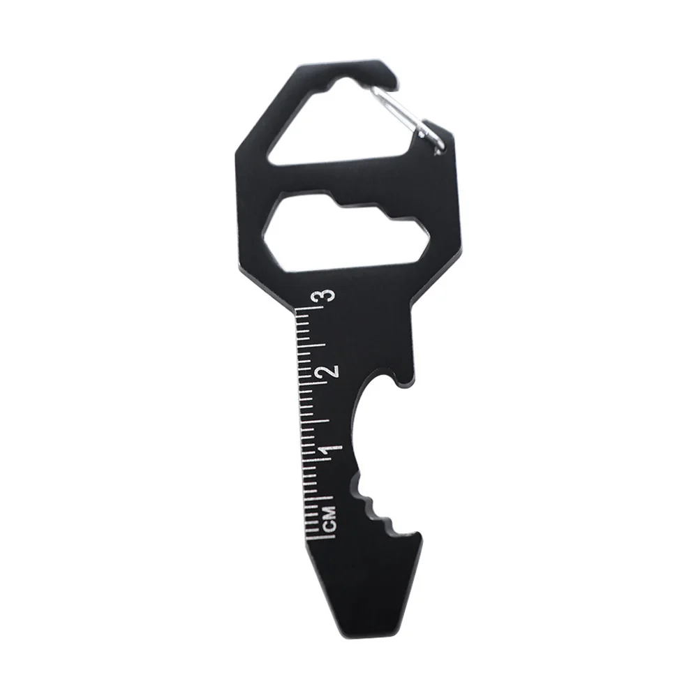 6 in 1 Multi-use Mini Tool Wrench Screwdriver Utility Gadget Measuring Ruler Bottle Opener Multi Tool Keychain Camping