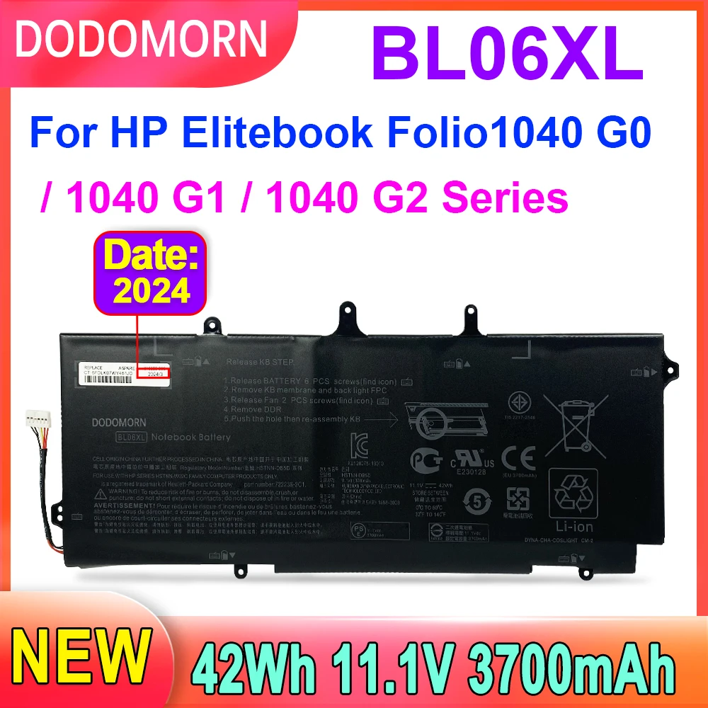 Dodomorn Bl06xl Laptop Batterij Voor Hp Elitebook Folio 1040 G1 G2 Serie HSTNN-DB5D HSTNN-IB5D Bl06042xl HSTNN-W02C 722297-001