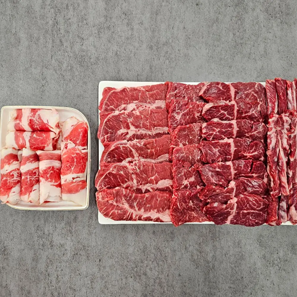 배터지는 소한마리 한판 세트 부채살 토시살 갈비살 치마살 1kg