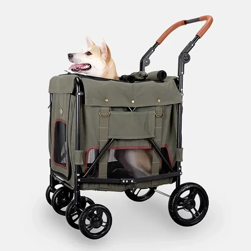 Outdoor Pet Stroller with Wheels for Medium Dogs and Cats, Travel Stroller for Small Dogs, Companion Animal