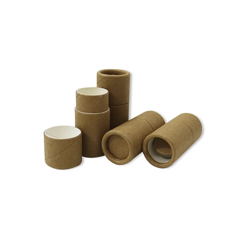 Hot Sell Eco Friendly 0.15OZ  Cardboard Lip Balm Container -Kraft 100% Biodegradable Paper Cosmetic Push Up Tubes