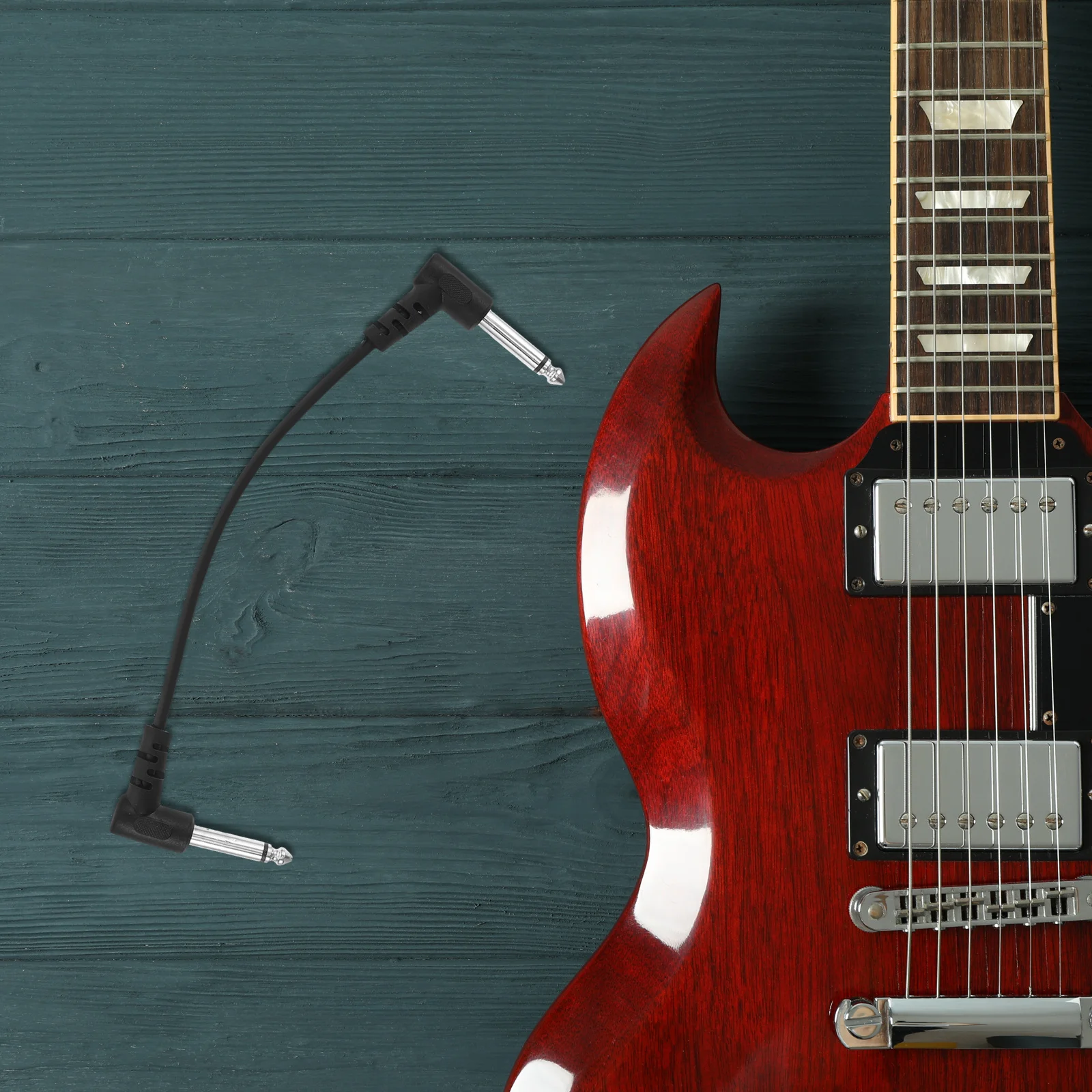 

Electric Guitar Cable Noise Shielding Fast Signal Transmission For Bass Keyboard Instrument Patch Cord Compatible With Pedal