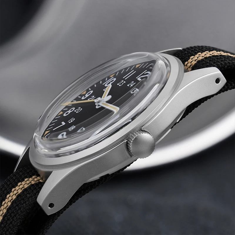 

Militado ML07 Vintage Quartz Watch VH31 Movement Wristwatches Bubble Crystal With High Clear AR Coating Luminous 36mm Watches