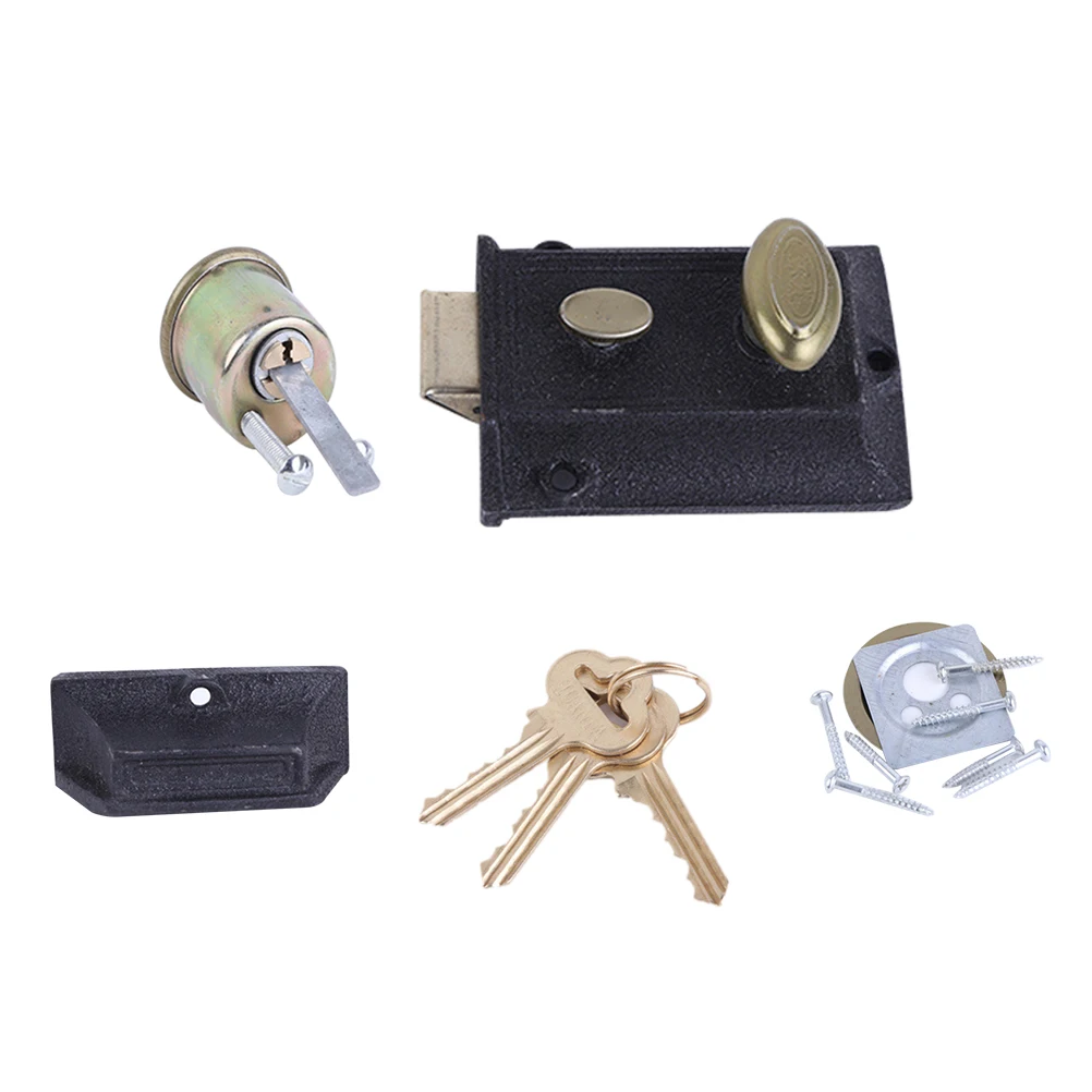 

Exterior Door Lock Cast Iron Deadbolt Anti-theft Outer Lock High Quality Durable Easy Installation Suitable Home Offices Schools