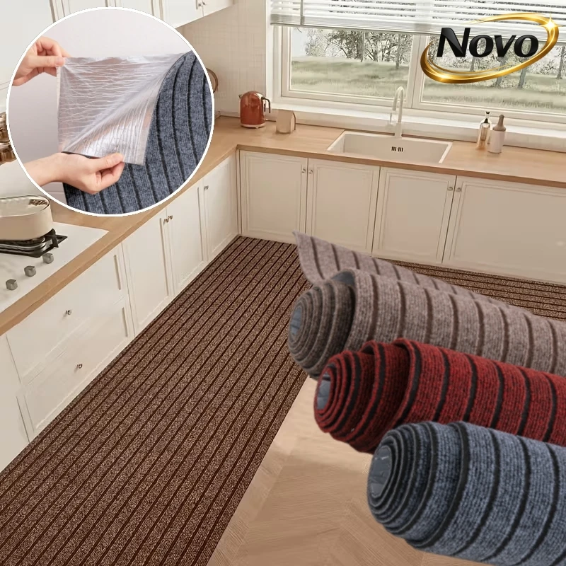 

Self Adhesive Carpet Rug for Living Room Bedroom Kitchen Solid Color Floor Mat Water Absorbent Non Slip Stair Runner Home Decor