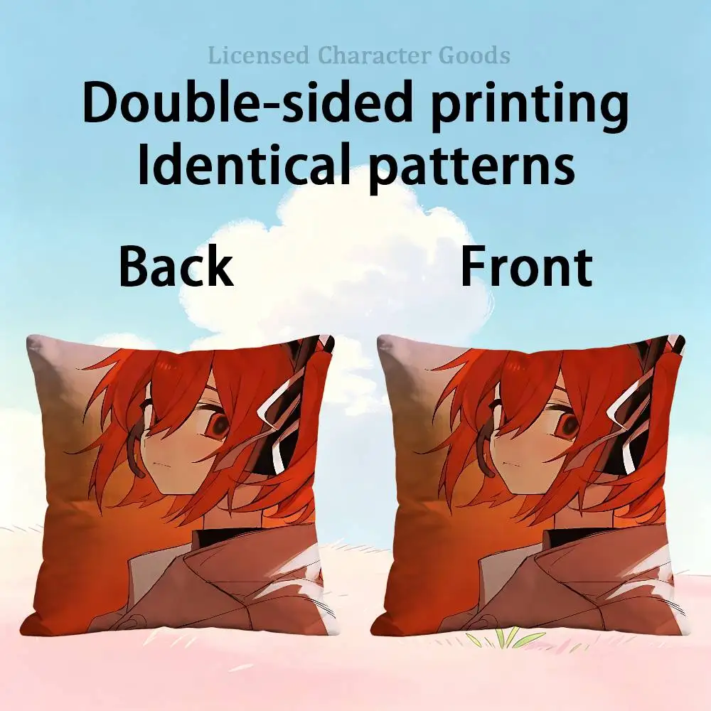 A-Adachi R-Rei Square Cushion Cover Weird Aesthetic Library Book Page Print Pillow Cover