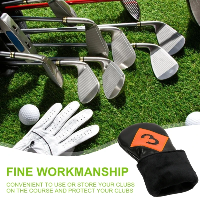 4Pcs PU Leather Golfs Iron Headcover Set Thick Synthetic Watertight Golfs Iron Head Cover Club Headcover Fit Most Brand