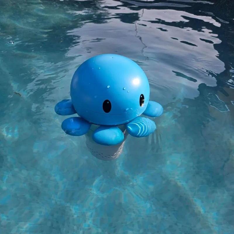 Novo gota de piscina retrátil de polvo azul-gota de piscina flutuante automática para piscinas lançador de piscina para festa na piscina interna e externa