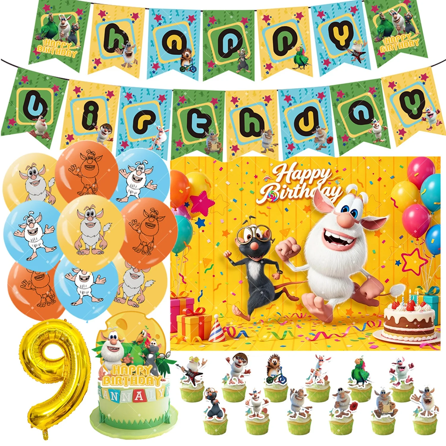 

Cartoon Cute&Boobaed Theme Birthday Party Supplies Funny Boobas Cake Topper Balloons Background Decor Baby Shower Backdrop Gifts