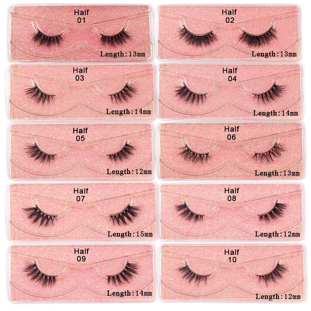 Half Lashes Strip Eyelashes Natural Soft Wispy False Eyelashes Natural Mink Lashes For Daily Makeup Eyelash Extension Fake Lashe