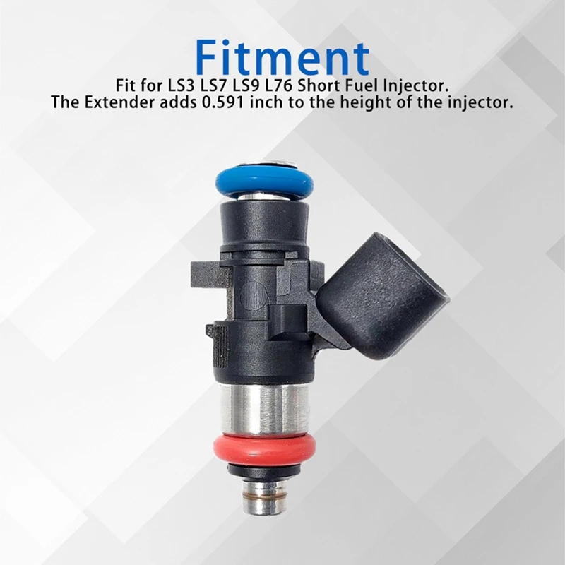 Super Sale 8Pcs LS3 LS7 LS9 L76 to LS2 Fuel Injector Adapter Spacer Kit Aluminum Compatible with LS2 Intake Fuel Rails