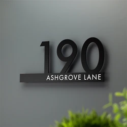 Elegant Door Plate Personalized Floating Custom Laser Cut Acrylic Modern House Number Sign Name Address Plaques Stylish Outdoor