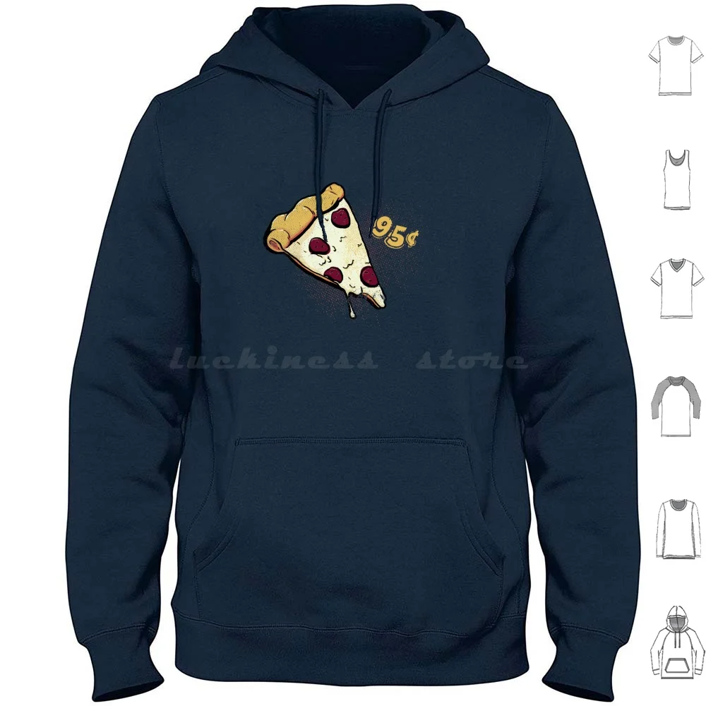 Pizza Slice 95¢ Sudadera con capucha de algodón de manga larga Pizza Pepperoni comida niños niñas adolescentes queso Unsex fresco dulce cocina hornear