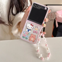 Hello Kitty KT Bear Phone Case for Samsung Galaxy Z Flip 6 5 4 3 Protective Back Cover for ZFlip4 ZFlip5 ZFlip6 Case Shell