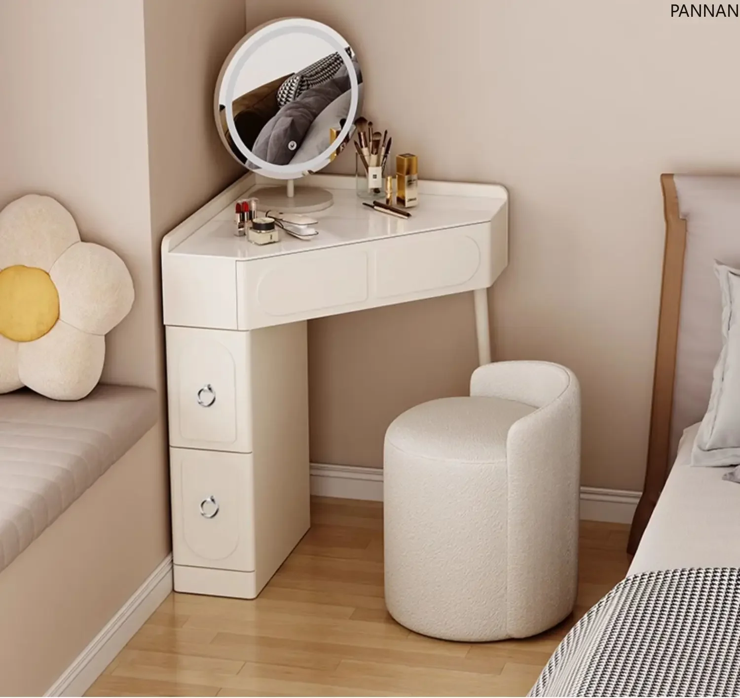 Corner triangle computer desk integrated modern simple mini bedroom makeup table