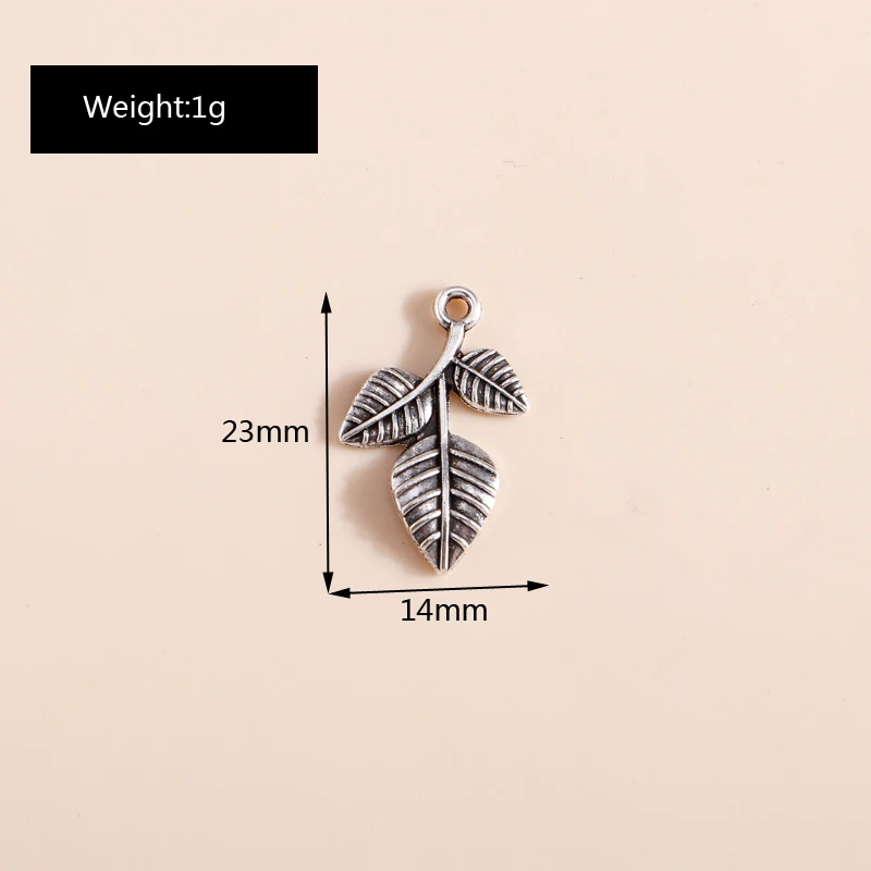 20 Stück niedliche Anhänger aus Legierung in Form von Pflanzen, Blumen, Bäumen und Blättern für die Schmuckherstellung, Ohrringe, Anhänger, Halsketten, Armbänder, DIY-Bastelzubehör – Detail 19