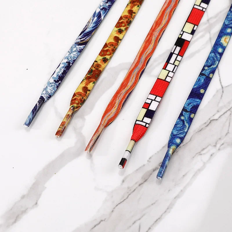 New World Famous Painting Board Shoes  Flat Shoelaces Suitable for AF1 Macaron Shoe Laces Sports Shoes College Style Shoestrings