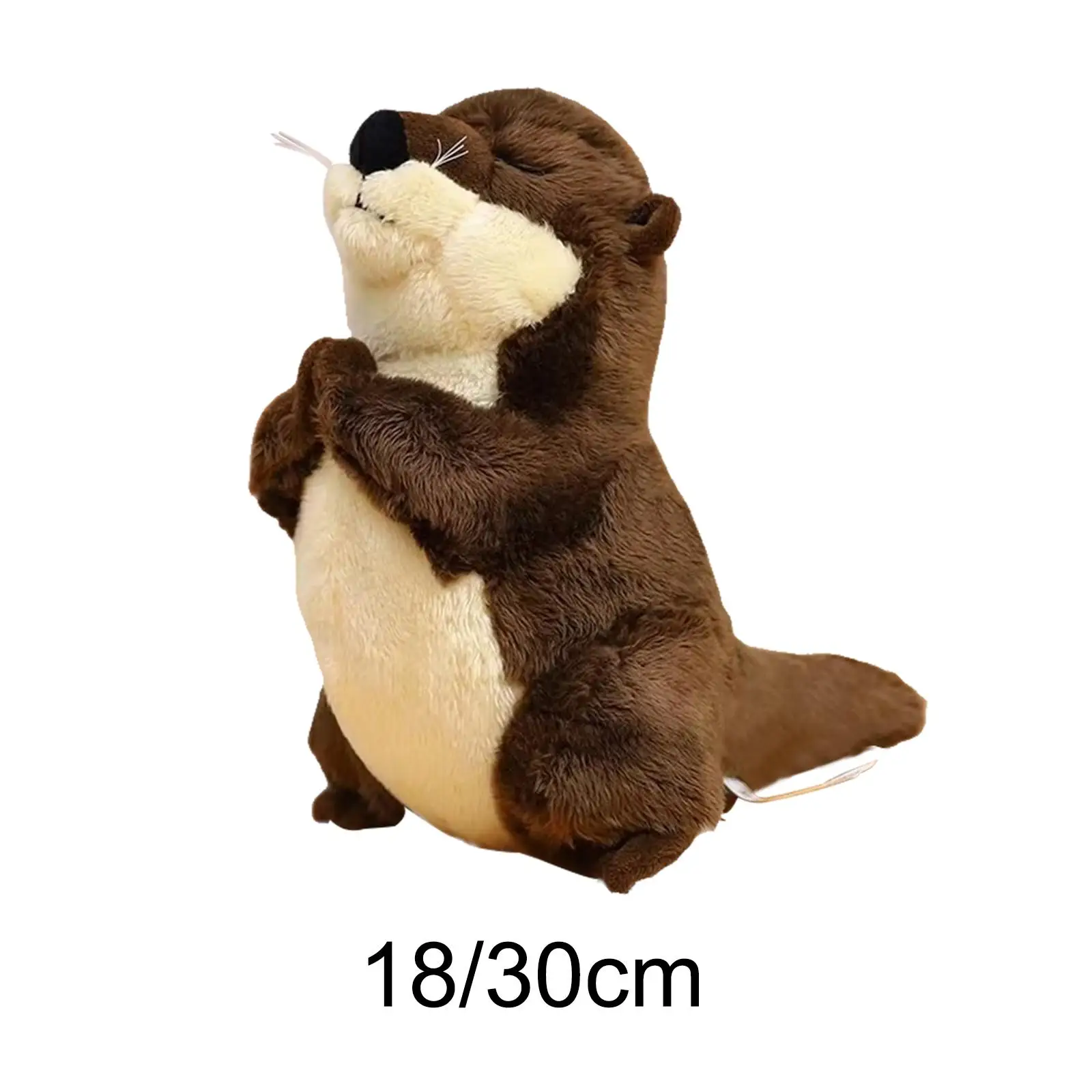 Otter Plush Cartoon Realistic Room Decor Ornament Soft Gift Wild River Otter Standing for Adults Children Teens Kids Boys Girls