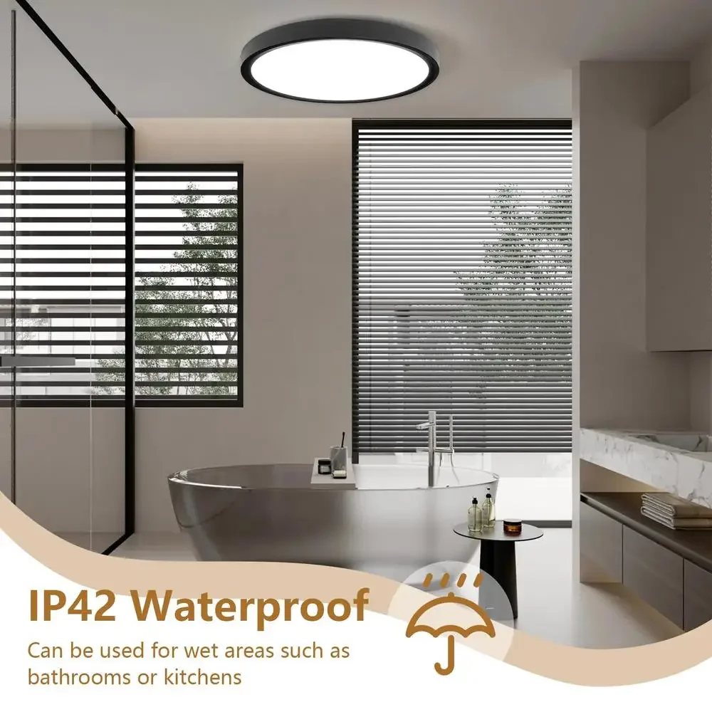 20 Inch Super Slim LED Ceiling Light 40W 4350LM Waterproof IP42 3 Color Temperatures Home Lighting