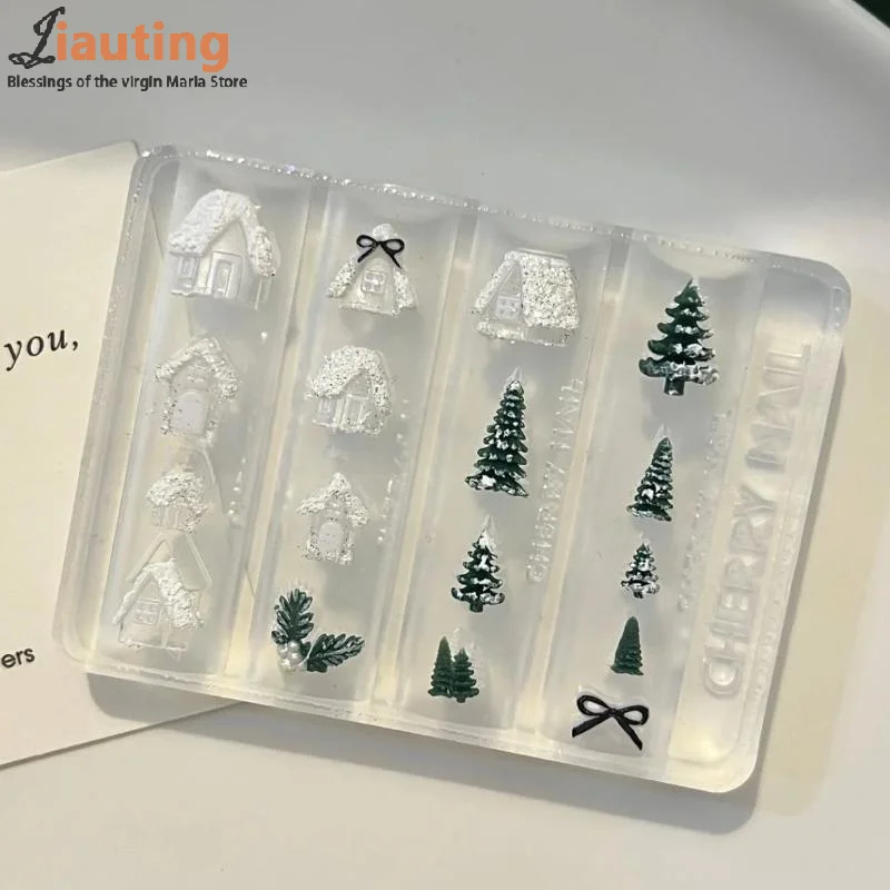 Molde de silicona transparente para decoración de uñas, hebilla de cinturón, flor, mariposa, trébol de cuatro hojas, molde para decoración de uñas 3D, plantilla de manicura