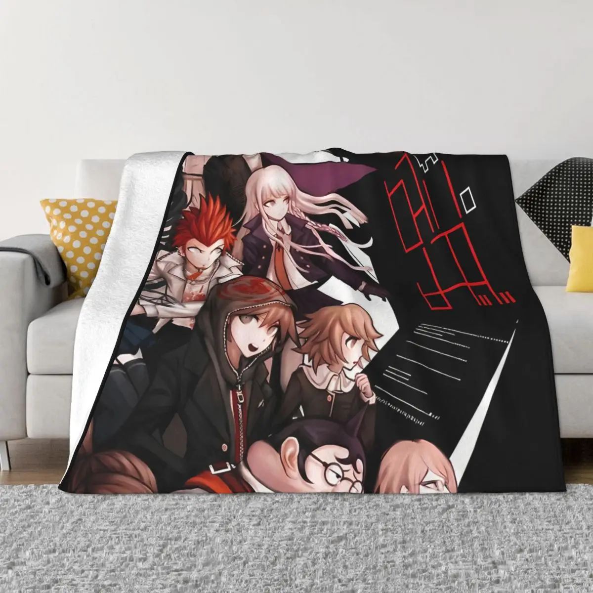 Danganronpa Makoto Game Blankets Club Coral Fleece Plush Decoration Bedroom Bedding Couch Bedspread