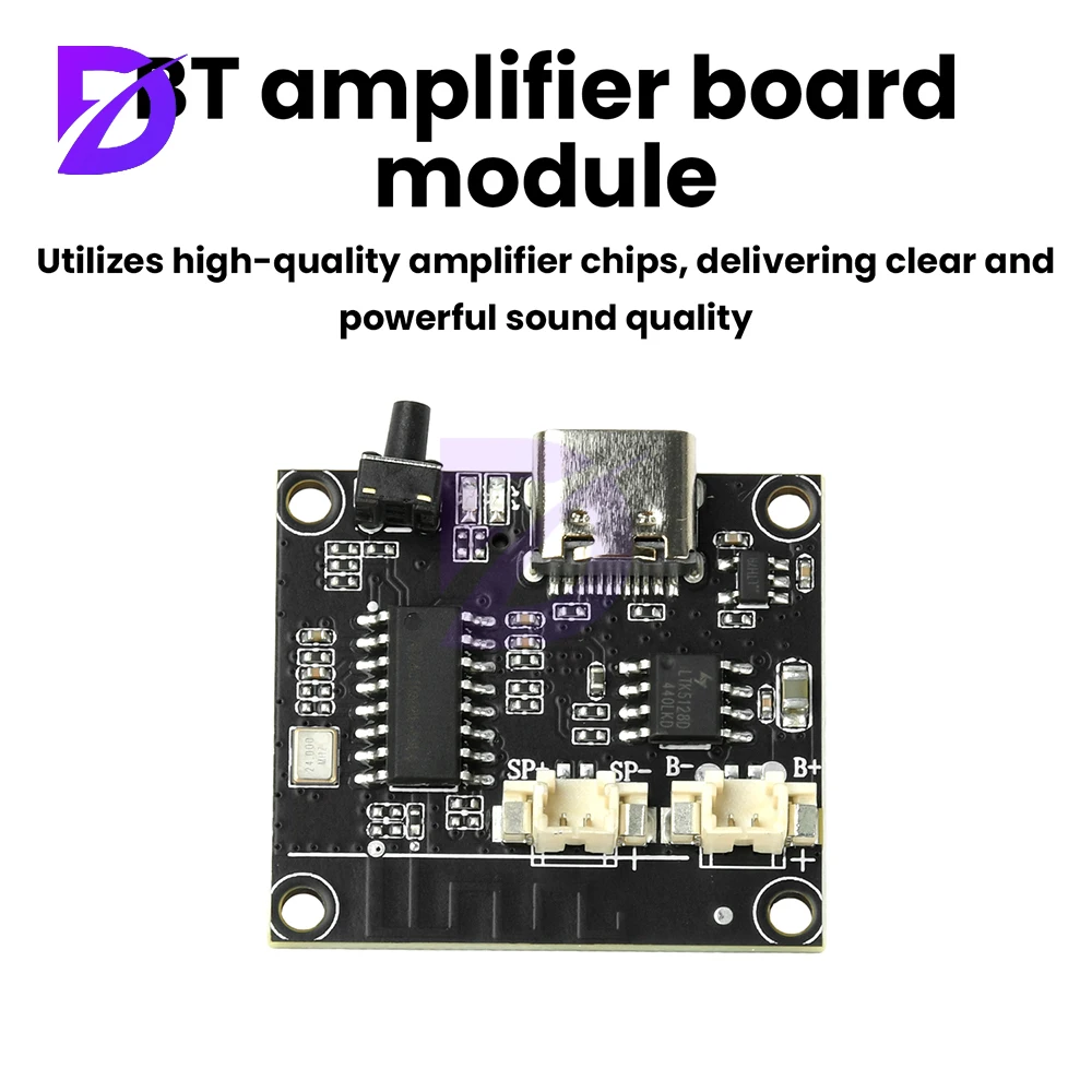 وحدة مضخم صوت بلوتوث DC 5V 3W مع واجهة قابلة للتعديل من النوع C تدعم بطاقة TF وتشغيل بطاقة الذاكرة #1